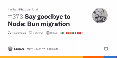 Say goodbye to Node: Bun migration by haxibami · Pull Request #373 · haxibami/haxibami.net